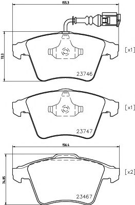 HELLA PAGID 8db355011171 -  Комплект тормозных колодок, дисковый тормоз